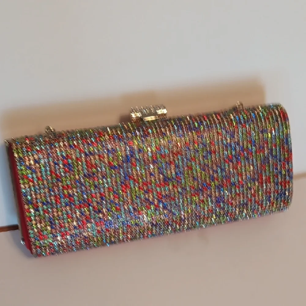 Vintage Colorful Glitter Clutch